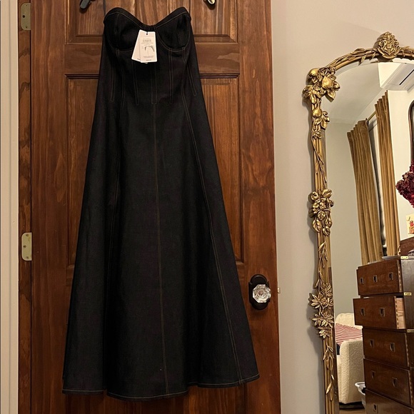 Reiss NWT Rosa Denim Midi Dress Indigo Blue - Picture 5 of 7